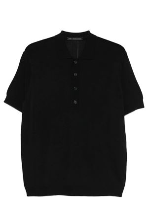 Polo in maglia di viscosa leggera nera LOW BRAND | LM26002D001